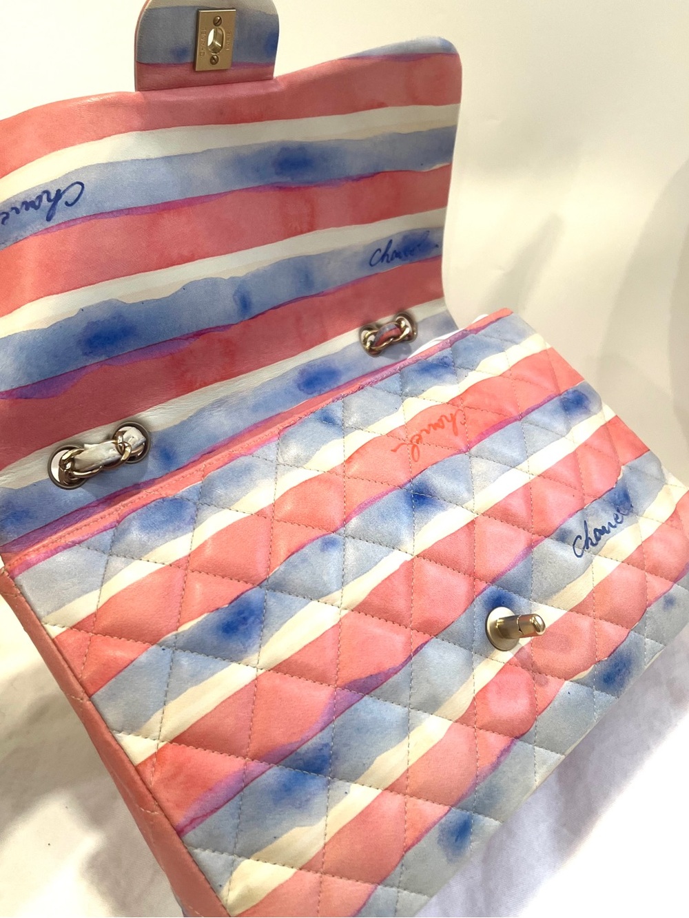 Collector‼️ Chanel Classic Jumbo Watercolor Single Flap Bag - Picture 2 of 15